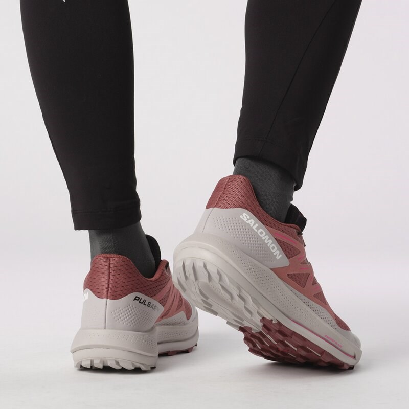 Salomon Damen Trailrunningschuhe SHOES PULSAR TRAIL W - Kuhhaut/Rosenasche/Pink Glo