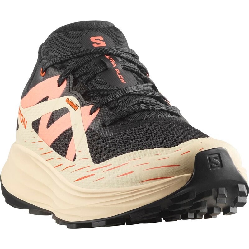 Salomon Damen Trailrunningschuhe SHOES ULTRA FLOW W - Schwarz/Zarter Pfirsich/Fusion Coral