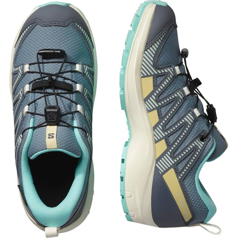 Salomon Kinder Trekkinghalbschuhe SHOES XA PRO V8 WP J - Trooper/Turbulenz/Arubablau