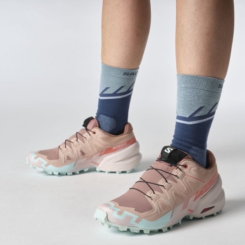 Salomon Damen Trailrunningschuhe SHOES SPEEDCROSS 6 W - Mahagonirose/Gedämpftes Violett/Eisiges Aqua