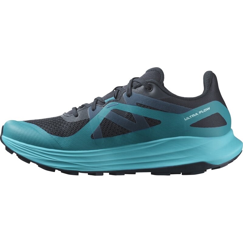 Salomon Herren Trailrunningschuhe SHOES ULTRA FLOW - Kohlenstoff/Tahitianische Flut/Tiefseetauchen