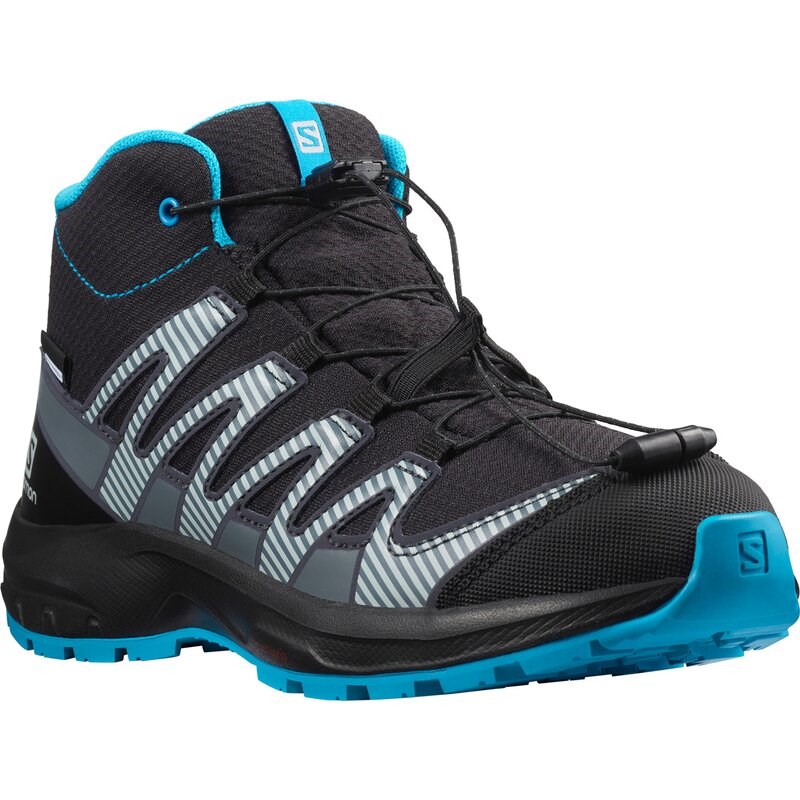 Salomon Kinder Trekkingstiefel SHOES XA PRO V8 MID CSWP J - Schwarz/Monument/Hawaiianischer Ozean