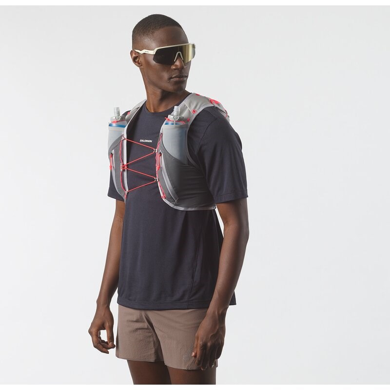 Salomon Rucksack ADV SKIN 12 SET - CASTELROCK/ALLOY/NEON FLAME