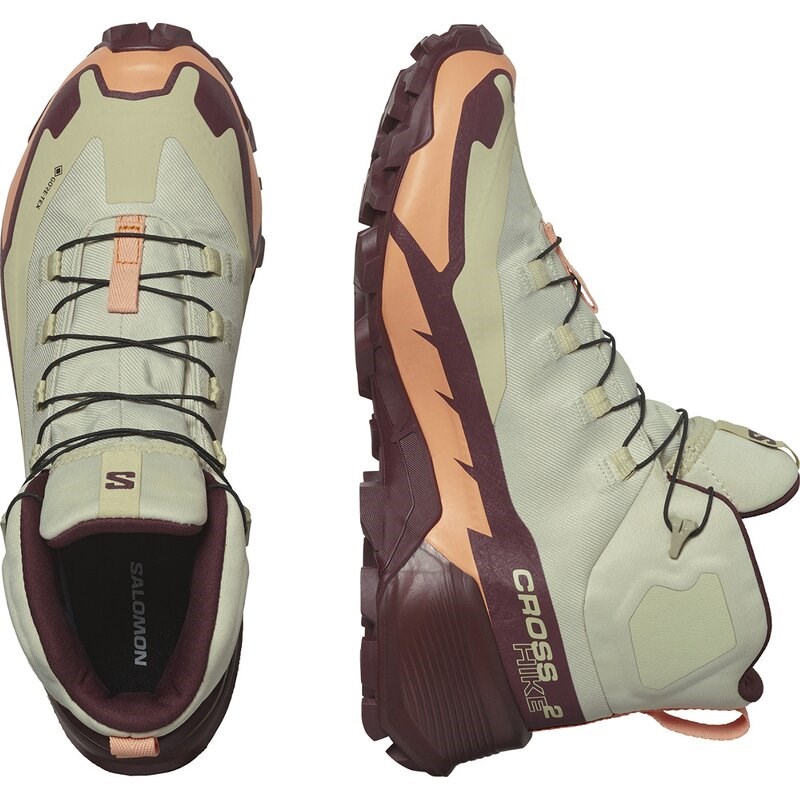 Salomon Damen Multifunktionsstiefel SHOES CROSS HIKE MID GTX 2 W - Luzerne/Cantaloupe/Bitter Schokolade