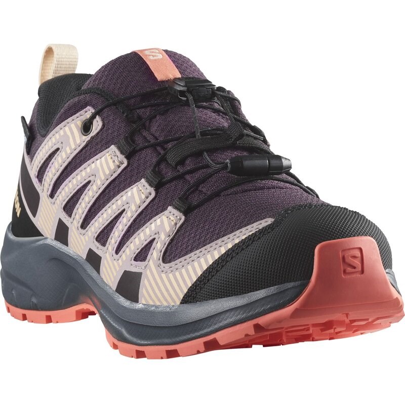 Salomon Kinder Trekkinghalbschuhe SHOES XA PRO V8 WP J - Pflaumenkätzchen/Turbulenz/Fusionskoralle