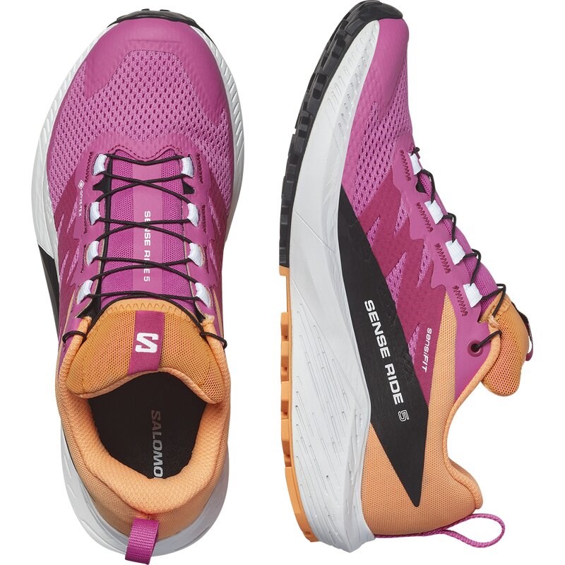 Salomon Damen Trailrunningschuhe SHOES SENSE RIDE 5 GTX W Rose - Rosenviolett/Weiß/Paradiesvogelblume