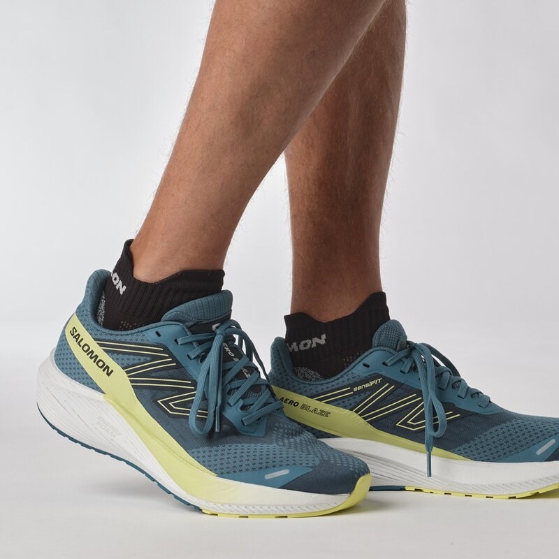 Salomon Herren Laufschuhe SHOES AERO BLAZE Blue - Blaue Asche/Sonnige Limette/Dunkel Saphir