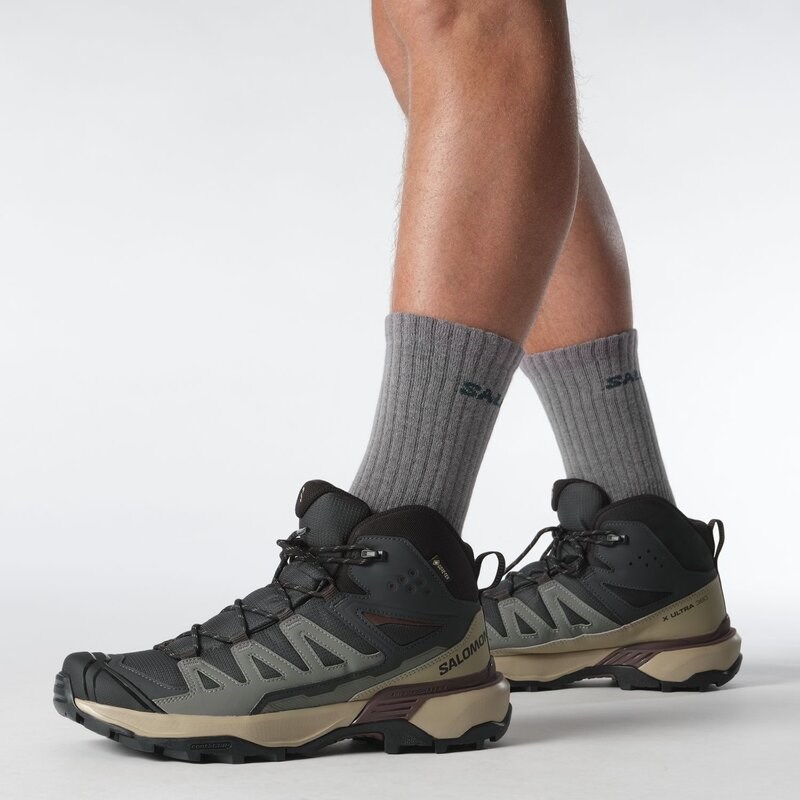 Salomon Herren Multifunktionsstiefel SHOES X ULTRA 360 MID GTX - Phantom/Wüstenbraun/Rumrosine