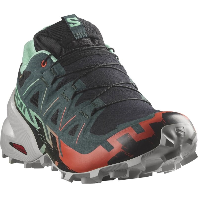 Salomon Damen Trailrunningschuhe SHOES SPEEDCROSS 6 GTX W - Schwarz/Elektrisches Grün/Kirschtomate