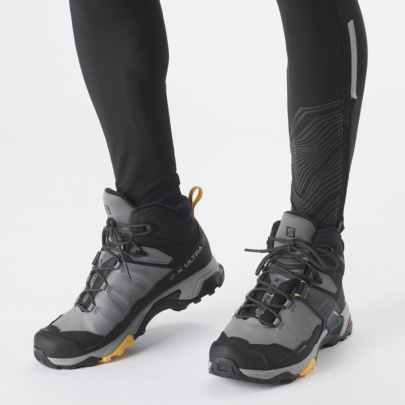 Salomon Herren Stiefel SHOES X ULTRA 4 MID WINTER TS CSWP - Quiet Shade/Schwarz/Warm Apricot