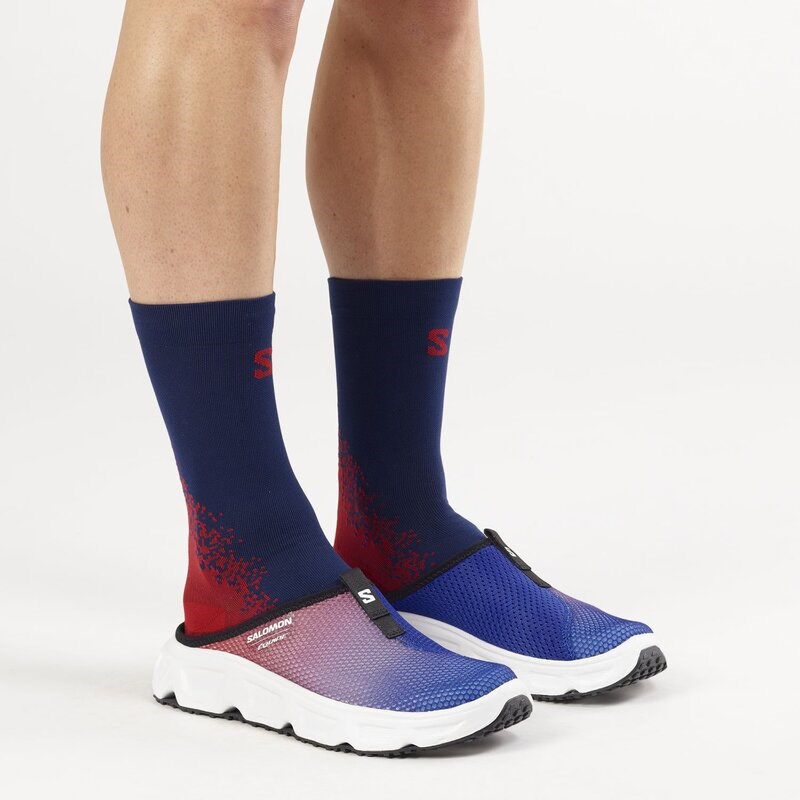 Salomon Herren Trailrunningschuhe SHOES REELAX SLIDE 6.0 EQUIPE Surf - Surf the Web/Feuriges Rot/Weiß