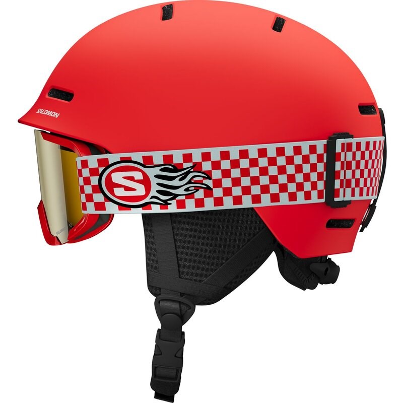 Salomon Kinder Helm HELMET PLAYER COMBO Cherry - Kirschtomate