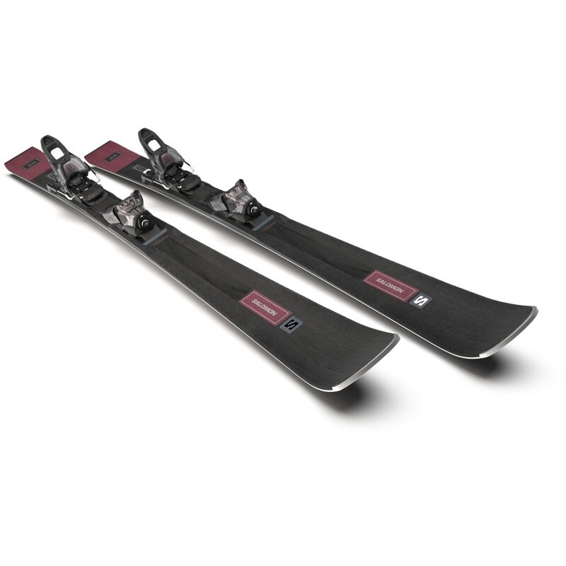Salomon Damen All-Mountain Ski E - Schwarz/Cordovan Metallic/Silber Metallic