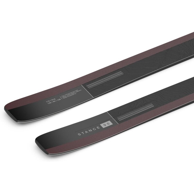 Salomon Herren All-Mountain Ski N STANCE 90 - Black/Burgundy Metallic