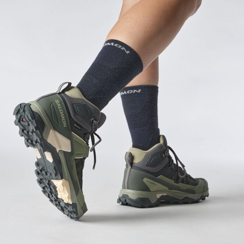 Salomon Damen Trekkingstiefel SHOES X ULTRA 5 MID GTX W - Turbulenz/Sedona Salbei/Zarter Pfirsich