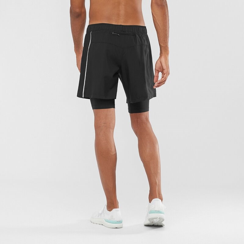 Salomon Herren Shorts AGILE TWINSKIN SHORT - Schwarz