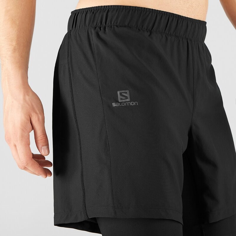 Salomon Herren Shorts AGILE TWINSKIN SHORT - Schwarz