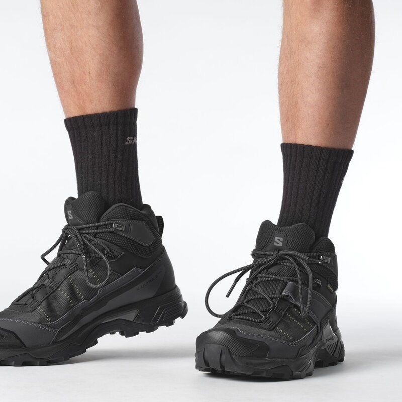 Salomon Herren Multifunktionsstiefel SHOES X ULTRA 5 MID WIDE GTX - Schwarz/Asphalt/Castlerock