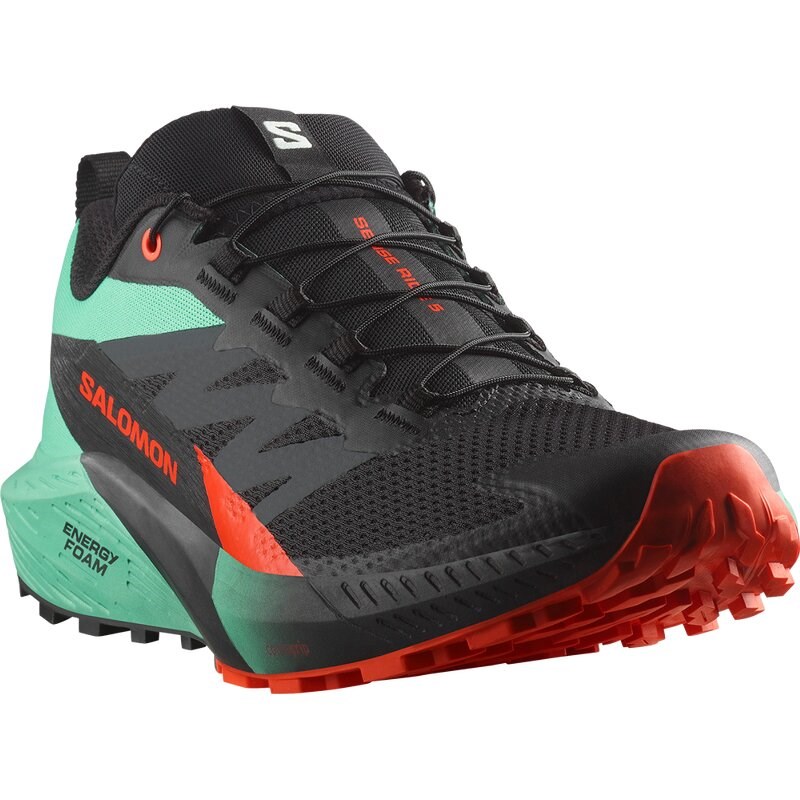 Salomon Herren Trailrunningschuhe SHOES SENSE RIDE 5 - Schwarz/Bay/Kirschtomate