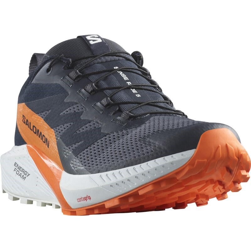 Salomon Herren Trailrunningschuhe SHOES SENSE RIDE 5 GTX - Tusche/Kohlenstoff/Drachenfeuer
