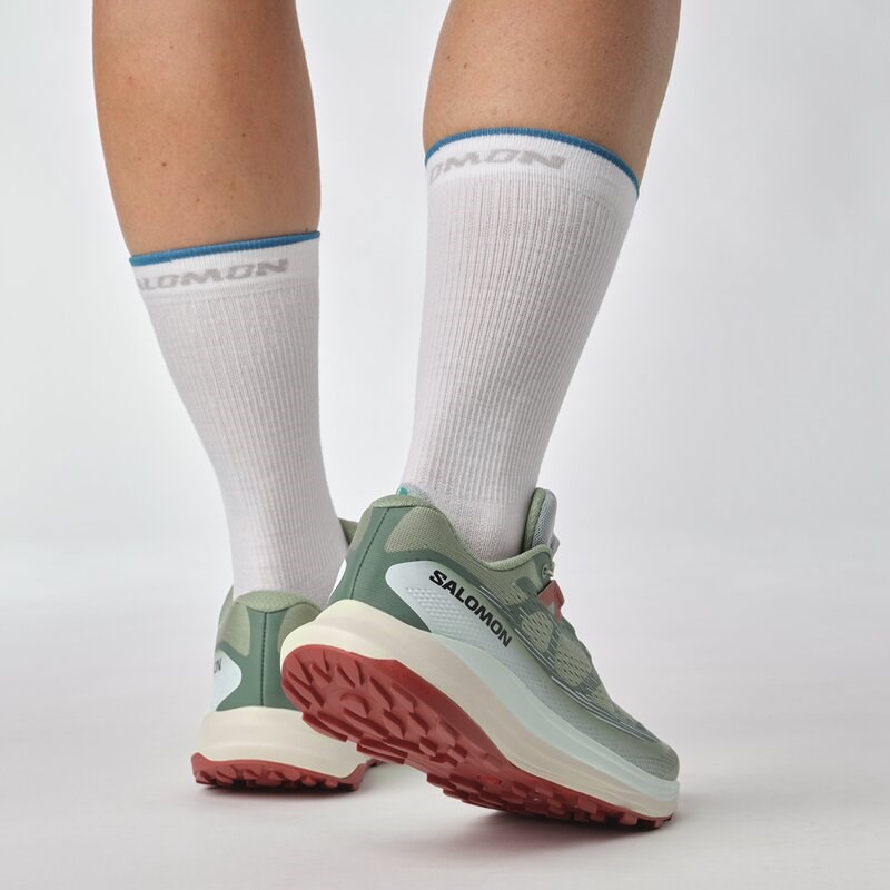 Salomon Damen Trailrunningschuhe SHOES ULTRA GLIDE 2 W - Seerosenblatt/Gebleichtes Aquamarin/Scharfe Sauce