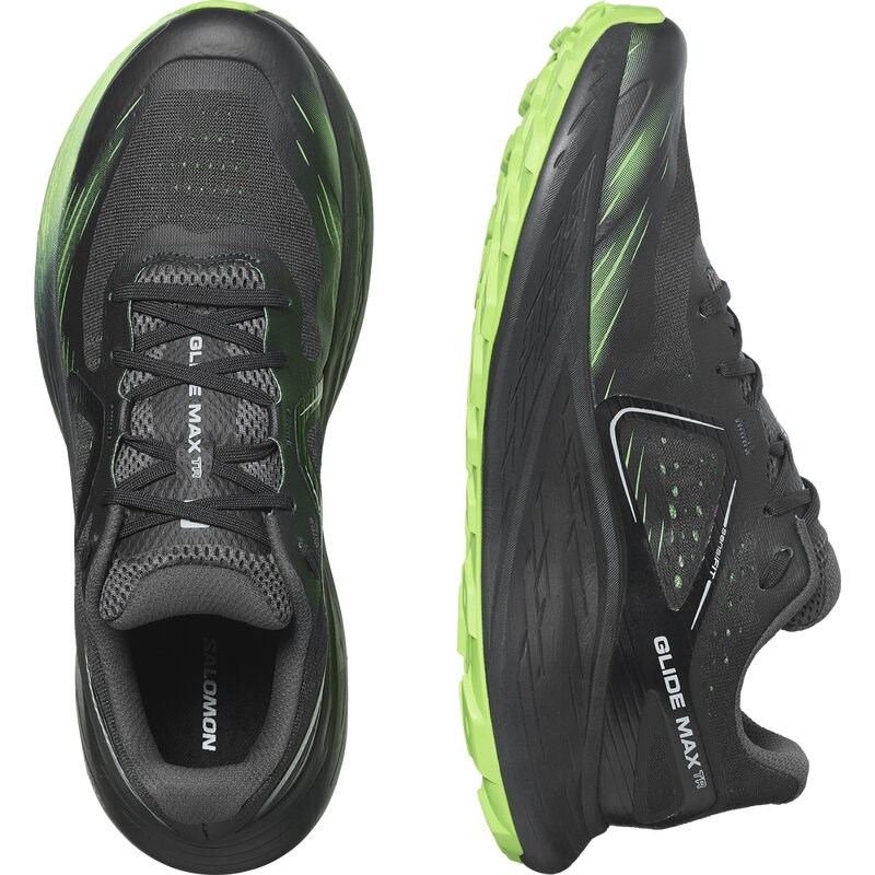 Salomon Herren Trailrunningschuhe SHOES GLIDE MAX TR - Tusche/Schwarz/Grüner Gecko