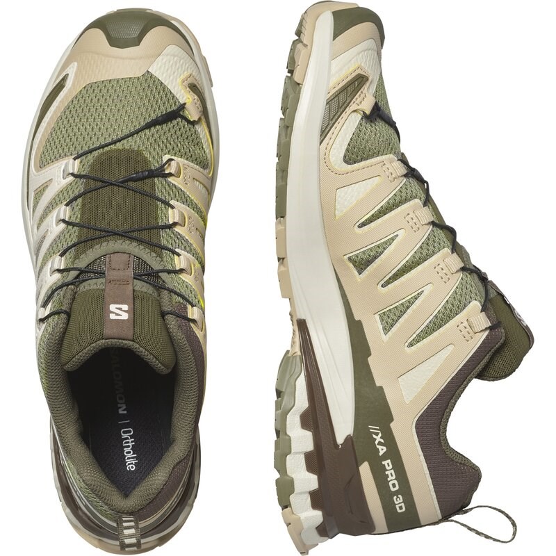 Salomon Herren Trailrunningschuhe SHOES XA PRO 3D V9 - Tiefes Flechtengrün/Safari/Dunkle Erde