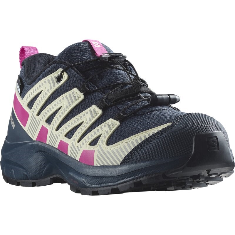 Salomon Kinder Multifunktionsschuhe SHOES XA PRO V8 CSWP J - Tinte/Transparentes Gelb/Pink G