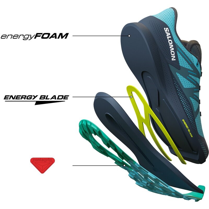 Salomon Herren Trailrunningschuhe SHOES PULSAR TRAIL - Schwarz/Chinablau/Arktische Eis