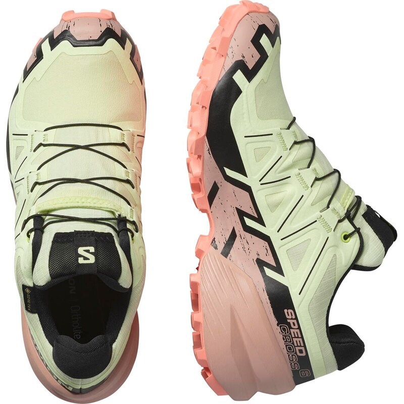 Salomon Damen Trailrunningschuhe SHOES SPEEDCROSS 6 GTX W Lime - Limettencreme/Mahagoni Rose/Schwarz