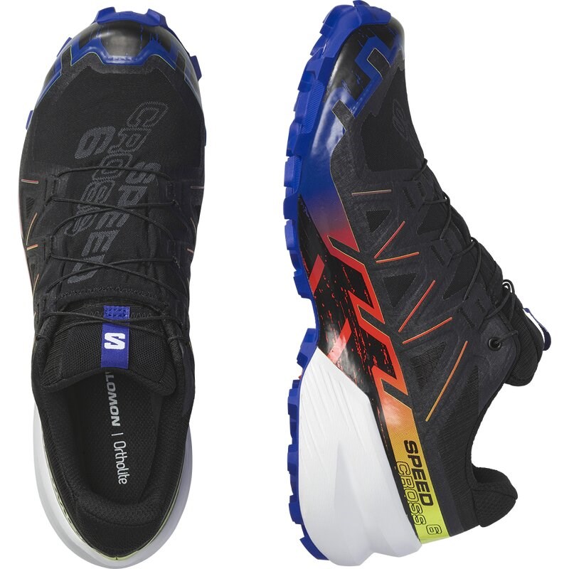 Salomon Herren Trekkingsandale SHOES SPEEDCROSS 6 GTX BLUE FIRE - Schwarz/Surf the Web/Sicherheit Gelb