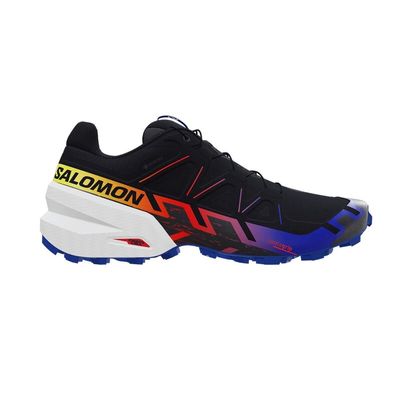 Salomon Herren Trekkingsandale SHOES SPEEDCROSS 6 GTX BLUE FIRE - Schwarz/Surf the Web/Sicherheit Gelb