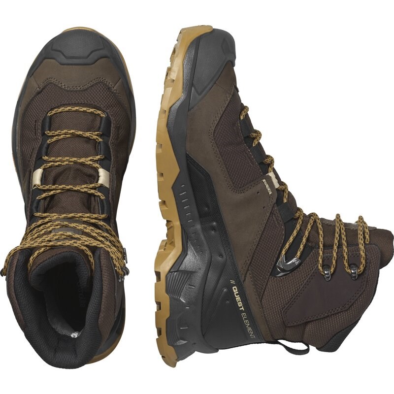 Salomon Herren Trekkingstiefel SHOES QUEST ELEMENT GTX - Delicioso/Schwarz/Mattgold