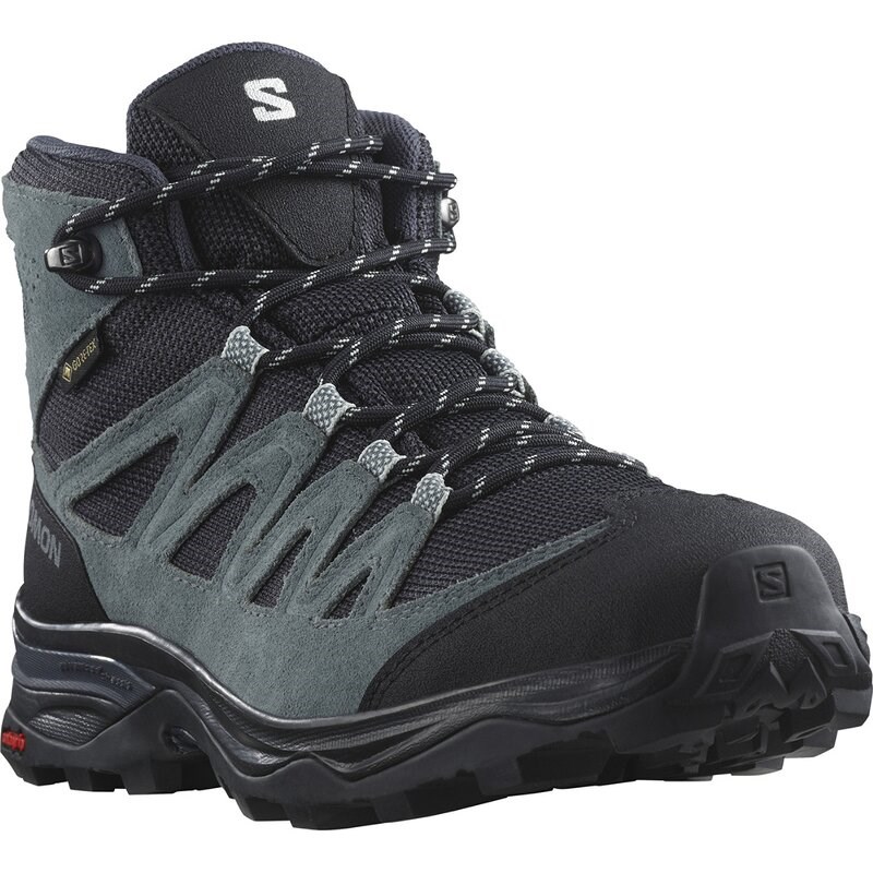 Salomon Damen Trekkingstiefel SHOES X WARD LEATHER MID GTX W India - Tinte/Schwarz/Stürmisches Wetter
