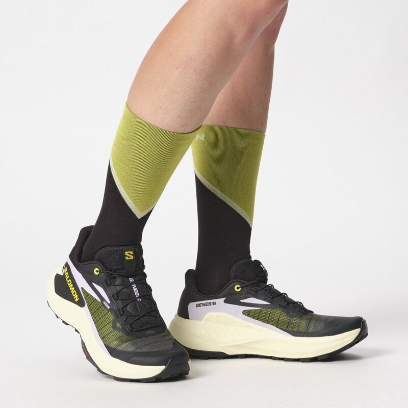 Salomon Damen Trailrunningschuhe SHOES GENESIS W - Schwarz/Schwefelquelle/Orchideenblüte