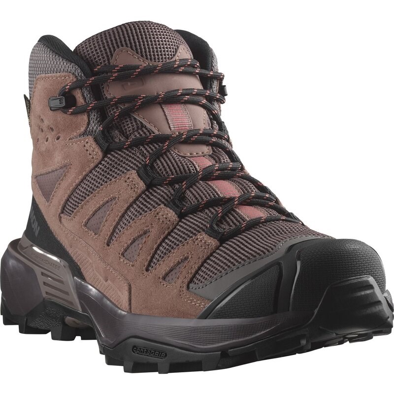 Salomon Damen Multifunktionsstiefel SHOES X ULTRA 360 LTR MID GTX W - Pfefferkorn/Cognac/Heiße Koralle