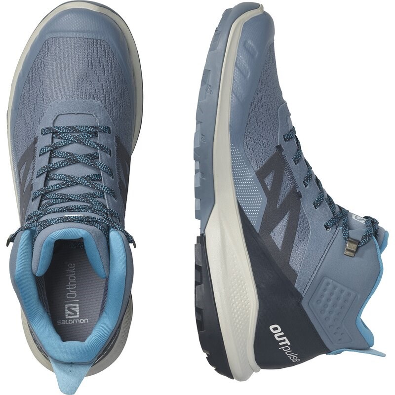Salomon Herren Multifunktionsstiefel SHOES OUTpulse Mid GTX China - Chinablau/Kohlenstoff/Mondgestein