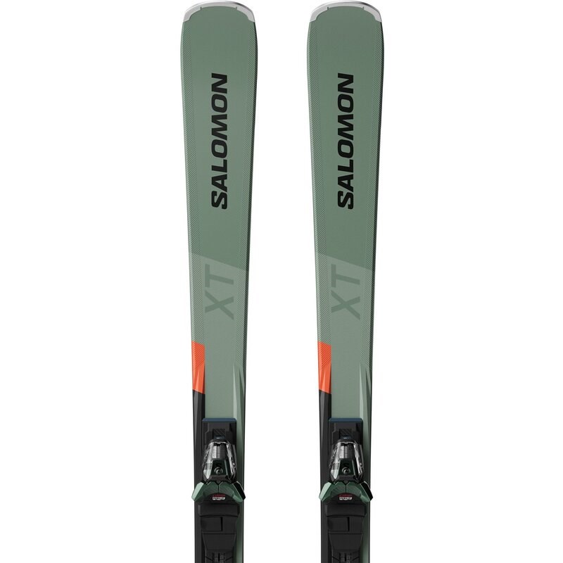 Salomon Herren All-Mountain Ski E - Ölgrün/Schwarz/Neonrot