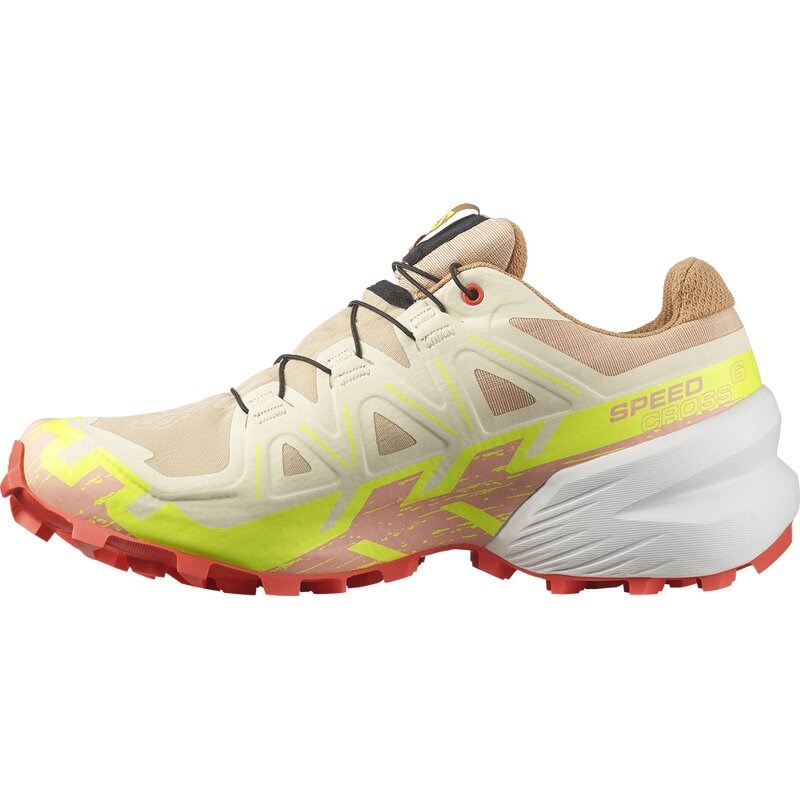 Salomon Damen Trailrunningschuhe SHOES SPEEDCROSS 6 GTX W - Haselnuss/Sicherheitsgelb/Feurige Koralle