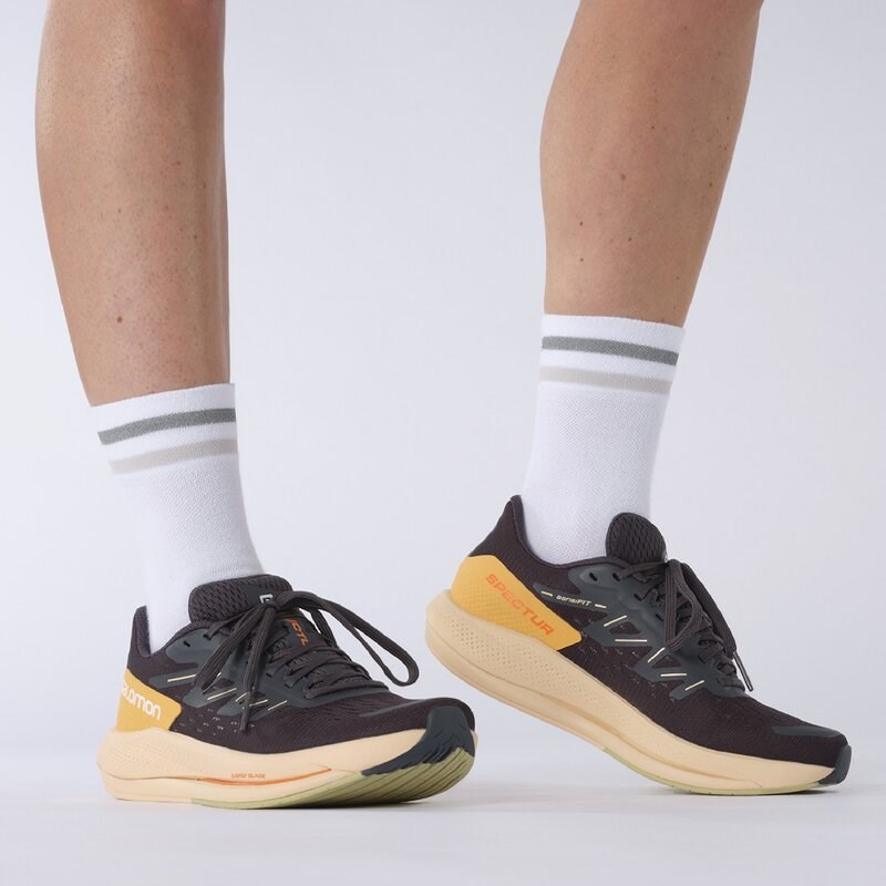 Salomon Damen Laufschuhe SHOES SPECTUR W - Ebenholz/Mandelcreme/Lauchgrün