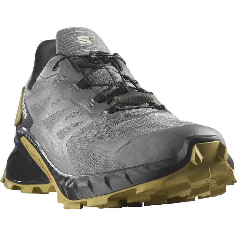 Salomon Herren Trailrunningschuhe SHOES SUPERCROSS 4 GTX - Zinn/Schwarz/Kressegrün