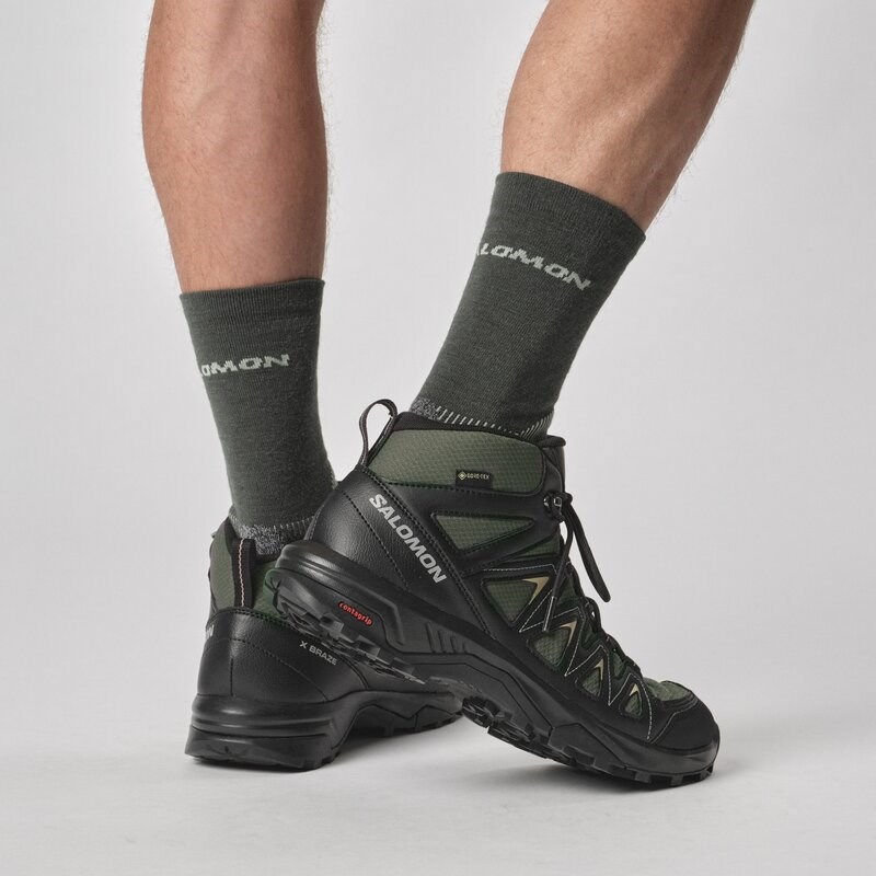 Salomon Herren Multifunktionsstiefel SHOES X BRAZE MID GTX - Urban Chic/Schwarz/Schiefergrün