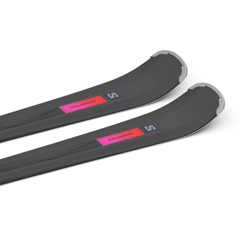 Salomon Damen All-Mountain Ski E - Schwarz/Rot/Zuckerpflaume