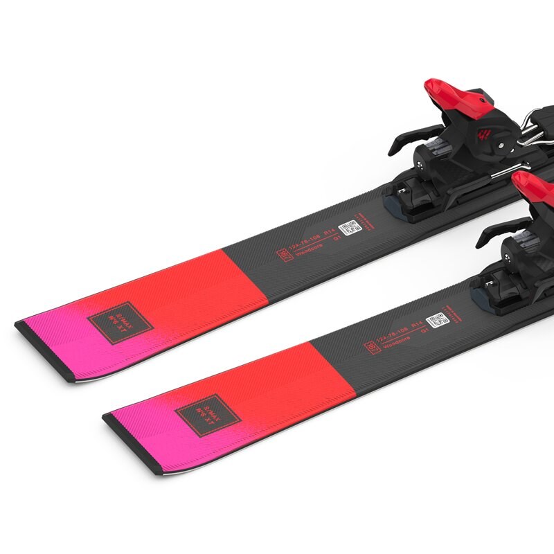 Salomon Damen All-Mountain Ski E - Schwarz/Rot/Zuckerpflaume