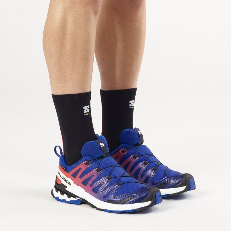 Salomon Herren Trekkingsandale SHOES XA PRO 3D V9 GTX EQUIPE Surf - Surf the Web/Feuriges Rot/Weiß