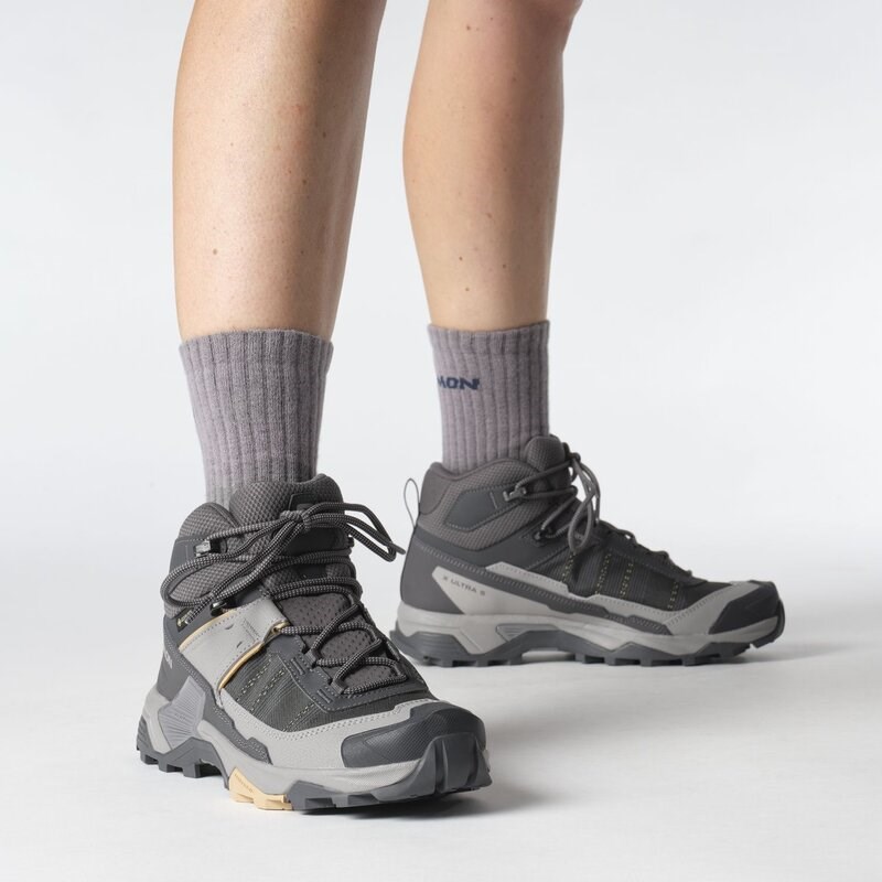Salomon Damen Trekkingstiefel SHOES X ULTRA 5 MID GTX W 9 - Neun Eisen/Möwe/Weicher Ton