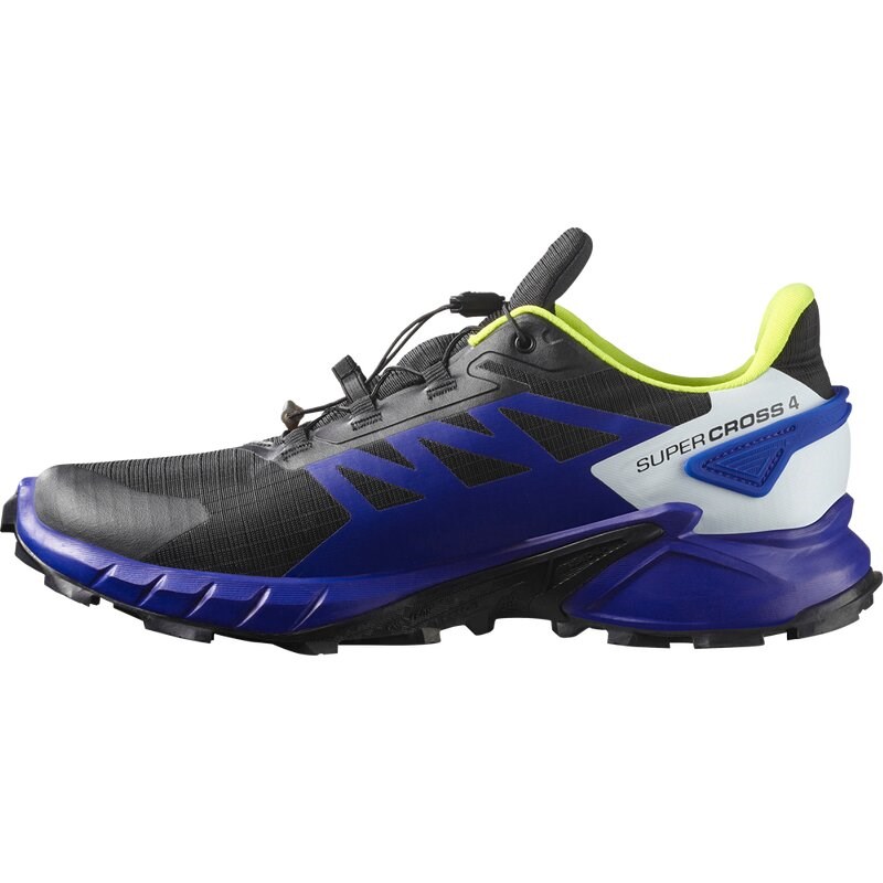 Salomon Herren Trailrunningschuhe SHOES SUPERCROSS 4 GTX - Schwarz/Surf the Web/Sicherheitsgelb
