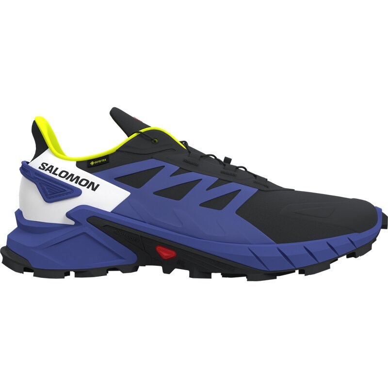 Salomon Herren Trailrunningschuhe SHOES SUPERCROSS 4 GTX - Schwarz/Surf the Web/Sicherheitsgelb