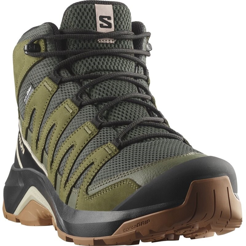 Salomon Herren Multifunktionsstiefel SHOES X-ADVENTURE RECON MID GTX - Torf/Martini-Olive/Oxford Tan