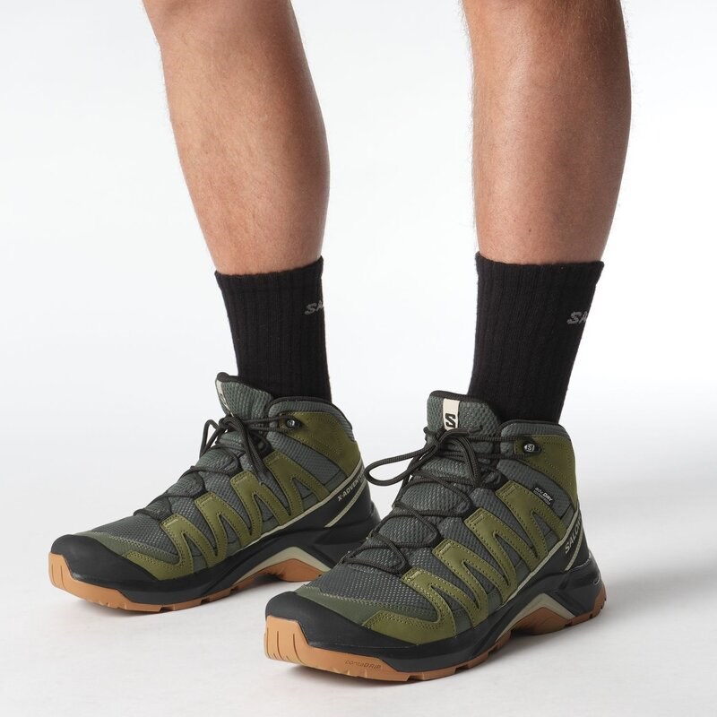 Salomon Herren Multifunktionsstiefel SHOES X-ADVENTURE RECON MID GTX - Torf/Martini-Olive/Oxford Tan